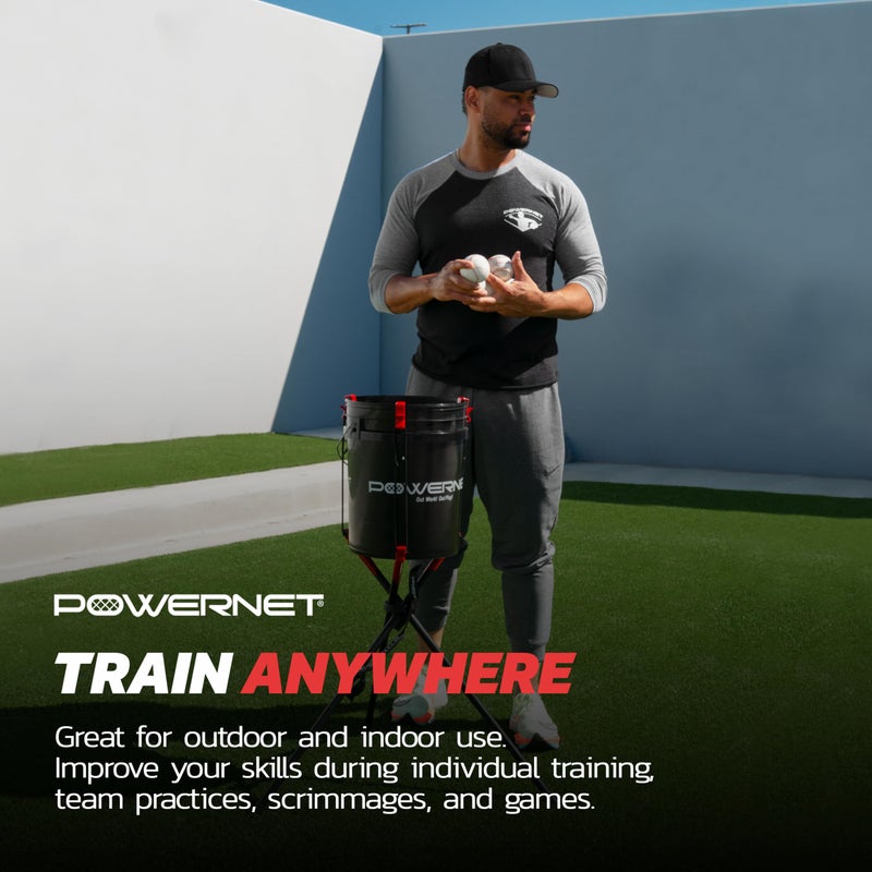 PowerNet Baseball & Softball Ball Caddy, Universal Caddy Holds a Standard Bucket of Baseballs, Softballs or Tennis Balls, for Batting Practice, Training & Drills - Image 4